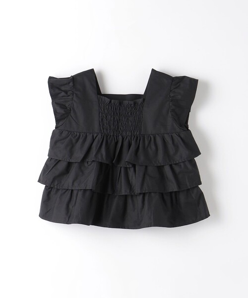 green label relaxing(グリーンレーベルリラクシング)の「ティアード ノースリーブ ブラウス(シャツ/ブラウス・キッズ・ブラック/ピンク・100cm/110cm/120cm/130cm)」の4枚目の写真