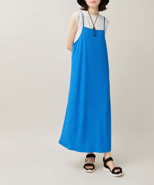 ROPE' PICNIC（ロペピクニック）の「カットジャガードキャミワンピース（ワンピース・レディース・ブルー系その他4/ブラック/オフホワイト・38）」の3枚目の写真