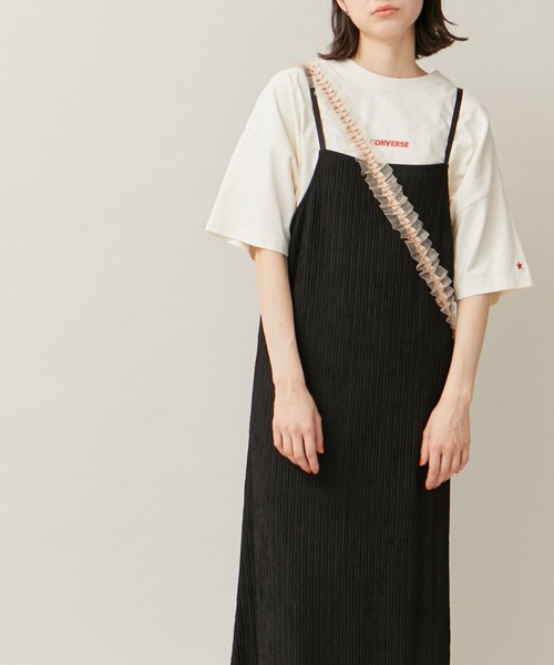 ROPE' PICNIC（ロペピクニック）の「カットジャガードキャミワンピース（ワンピース・レディース・ブルー系その他4/ブラック/オフホワイト・38）」の2枚目の写真