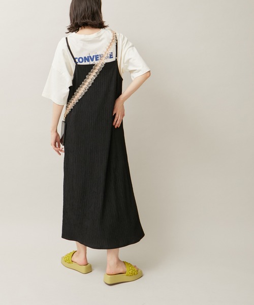 ROPE' PICNIC（ロペピクニック）の「カットジャガードキャミワンピース（ワンピース・レディース・ブルー系その他4/ブラック/オフホワイト・38）」の6枚目の写真