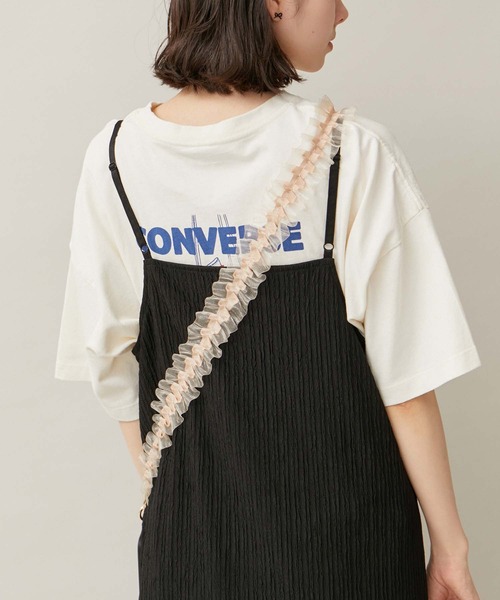 ROPE' PICNIC（ロペピクニック）の「カットジャガードキャミワンピース（ワンピース・レディース・ブルー系その他4/ブラック/オフホワイト・38）」の8枚目の写真