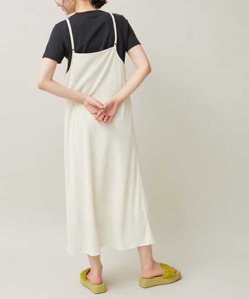 ROPE' PICNIC（ロペピクニック）の「カットジャガードキャミワンピース（ワンピース・レディース・ブルー系その他4/ブラック/オフホワイト・38）」の11枚目の写真