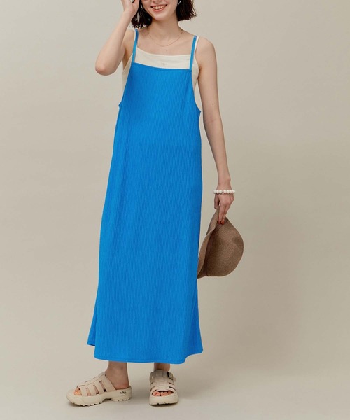 ROPE' PICNIC（ロペピクニック）の「カットジャガードキャミワンピース（ワンピース・レディース・ブルー系その他4/ブラック/オフホワイト・38）」の13枚目の写真