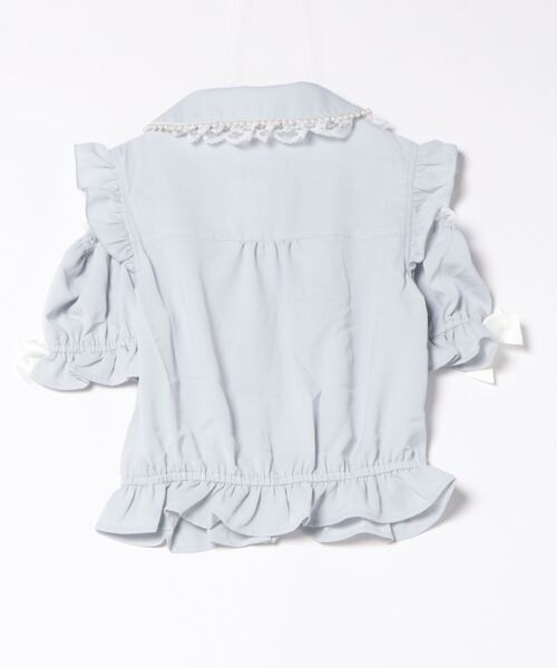 Secret Honey（シークレットハニー）の「肩開きラッフル裾フリルブラウス（シャツ/ブラウス・レディース・オフホワイト/ブルー・MEDIUM）」の13枚目の写真