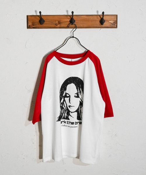 Anytime Songs(エニータイムソングス)の「16/TC 天竺ラグランTシャツ(WOMAN)(Tシャツ/カットソー・メンズ・ホワイト×ブラック/ホワイト×レッド・LARGE/X-LARGE/MEDIUM)」の1枚目の写真