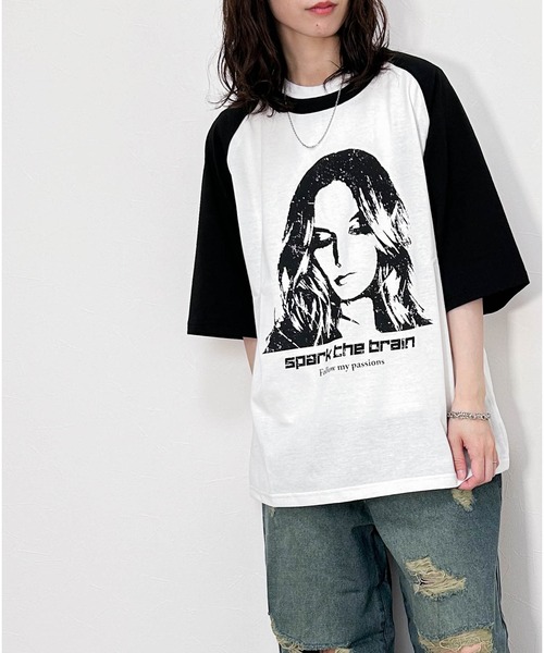 Anytime Songs(エニータイムソングス)の「16/TC 天竺ラグランTシャツ(WOMAN)(Tシャツ/カットソー・メンズ・ホワイト×ブラック/ホワイト×レッド・LARGE/X-LARGE/MEDIUM)」の2枚目の写真