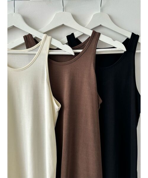 LAGUNAMOON(ラグナムーン)の「アメスリカットタンクトップス(Tシャツ/カットソー・レディース・アイボリー/ブラック/ブラウン・FREE)」の4枚目の写真