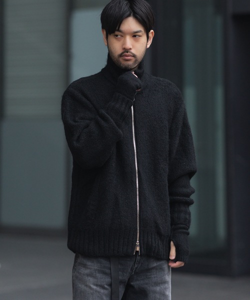 【サイズ1】VEIN シャギーニット ドライバーズジャケット セール】シャギーニット ドライバーズジャケット / SHAGGY KNIT