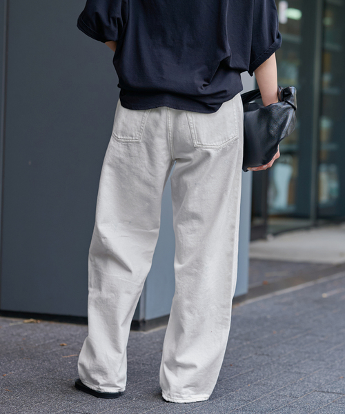 JOHNBULL ホワイトワイドフィットパンツ 10オンスホワイトデニムハードワーカージーンズ | ジョンブル