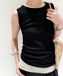 Plage（プラージュ）テレコ タンク ベージュ sheer タンク（タンクトップ）｜Plage（プラージュ）の通販