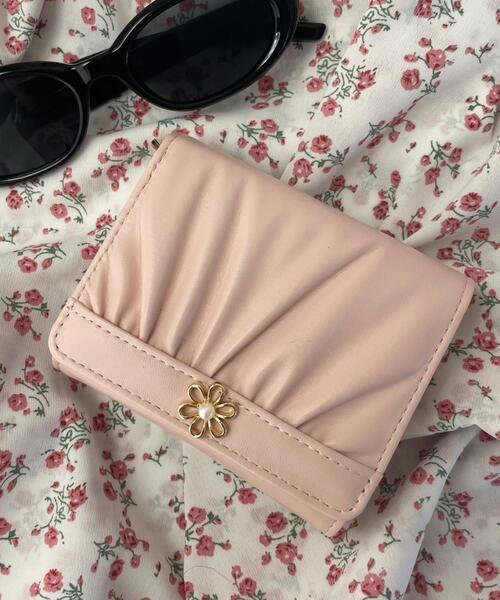 WEGO（ウィゴー）の「WEGO/フラワーギャザーウォレット（財布・レディース・サックスブルー/ライトピンク/ブラック・FREE）」の3枚目の写真