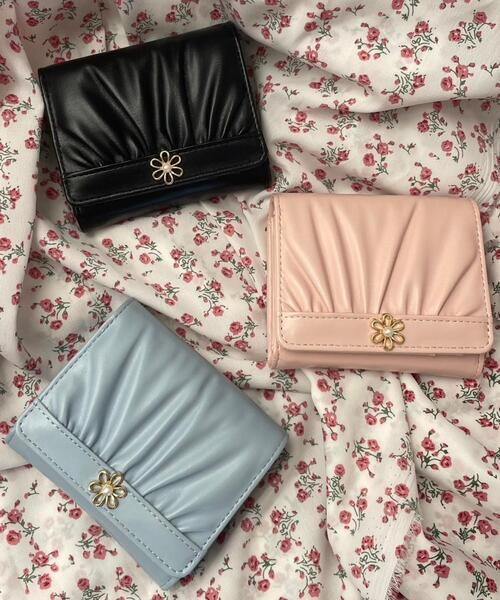 WEGO（ウィゴー）の「WEGO/フラワーギャザーウォレット（財布・レディース・サックスブルー/ライトピンク/ブラック・FREE）」の14枚目の写真