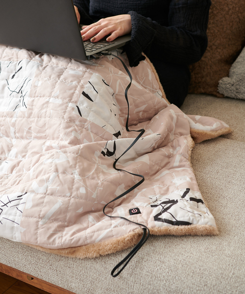 journal standard Furniture （ジャーナルスタンダードファニチャー）の「USB BLANKET LINEPATCH　洗える USB ブランケット（ブランケット・レディース・ベージュ/チャコールグレー・FREE）」の9枚目の写真