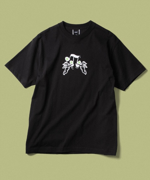 HUF（ハフ）の「SONG TEE  / HUF ハフ 半袖プリント Tシャツ（Tシャツ/カットソー・メンズ・プラム/ストーン/ブラック・X-LARGE/LARGE/MEDIUM/SMALL/XX-LARGE）」の2枚目の写真