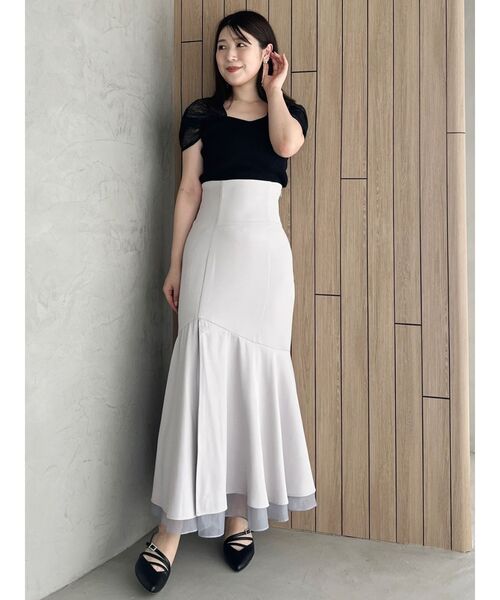 MERCURYDUO（マーキュリーデュオ）の「シャイニーシアーチュールパフニット（ニット/セーター・レディース・オフホワイト/ブルー/ブラック・FREE）」の21枚目の写真