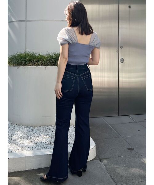 MERCURYDUO（マーキュリーデュオ）の「シャイニーシアーチュールパフニット（ニット/セーター・レディース・オフホワイト/ブルー/ブラック・FREE）」の17枚目の写真