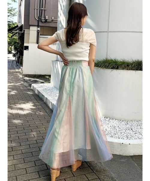 MERCURYDUO（マーキュリーデュオ）の「シャイニーシアーチュールパフニット（ニット/セーター・レディース・オフホワイト/ブルー/ブラック・FREE）」の14枚目の写真