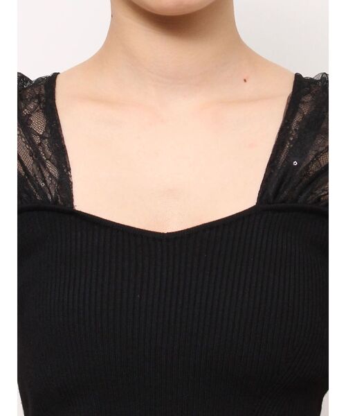 MERCURYDUO（マーキュリーデュオ）の「シャイニーシアーチュールパフニット（ニット/セーター・レディース・オフホワイト/ブルー/ブラック・FREE）」の9枚目の写真