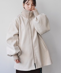 StyleSea | リブ配色カラーミドルジップコート(ダウンジャケット/コート)