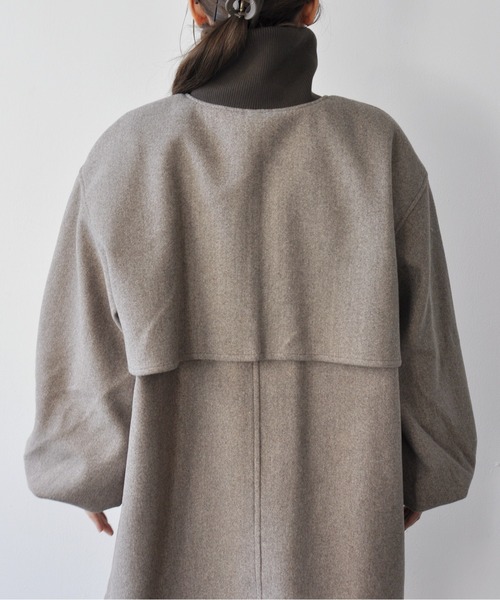 StyleSea(スタイルシー)の「リブ配色カラーミドルジップコート(ダウンジャケット/コート・レディース・ブラウン/チャコールグレー/アイボリー・MEDIUM)」の16枚目の写真