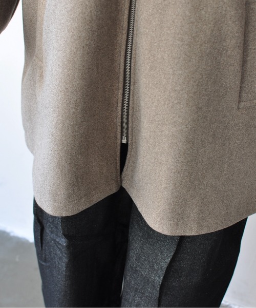 StyleSea(スタイルシー)の「リブ配色カラーミドルジップコート(ダウンジャケット/コート・レディース・ブラウン/チャコールグレー/アイボリー・MEDIUM)」の19枚目の写真