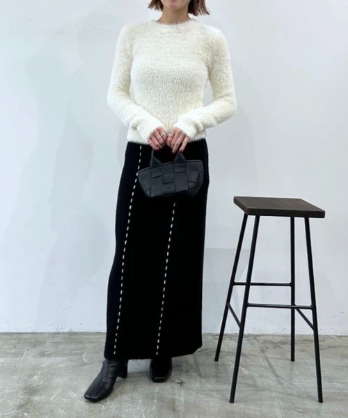 E&C closet…(イーアンドシークローゼット)の「シャギークルーネックプルオーバー(ニット/セーター・レディース・グレイッシュベージュ/アイボリー/グレー/ブラック・FREE)」の5枚目の写真