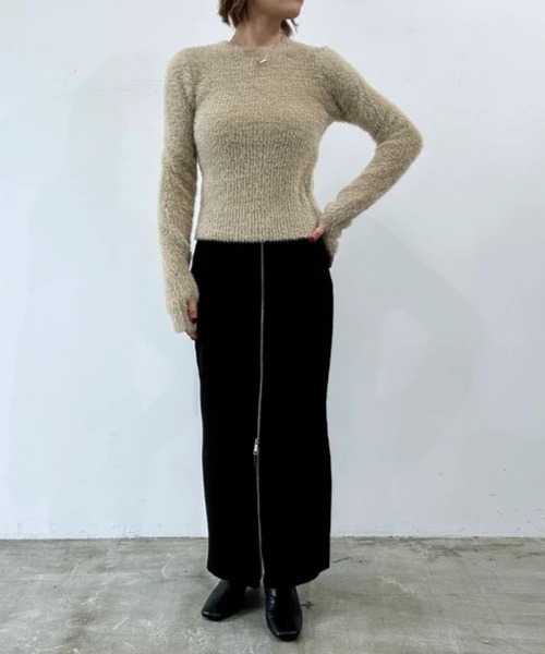 E&C closet…(イーアンドシークローゼット)の「シャギークルーネックプルオーバー(ニット/セーター・レディース・グレイッシュベージュ/アイボリー/グレー/ブラック・FREE)」の6枚目の写真