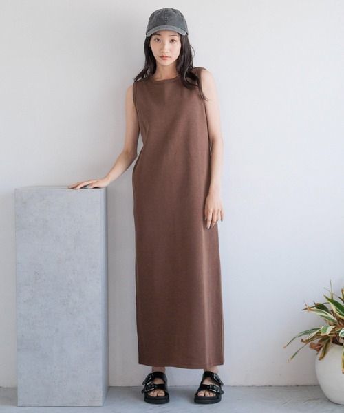 美品 ローリーズファーム ニットワンピース ノースリーブ 綿 カジュアル 涼しげ LOWRYS FARM ワンピース ニットキャミワンピース 150225