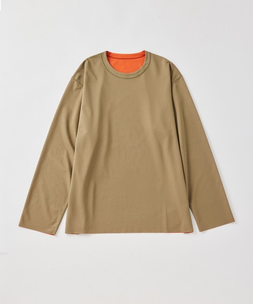 【セール】《定番》ハイゲージ シャンブレー リバーシブル ロングスリーブ Tシャツ / ロングシーズン着用可能 / ユニセックス（Tシャツ/カットソー）｜ADAM ET ROPE'（アダムエロペ）