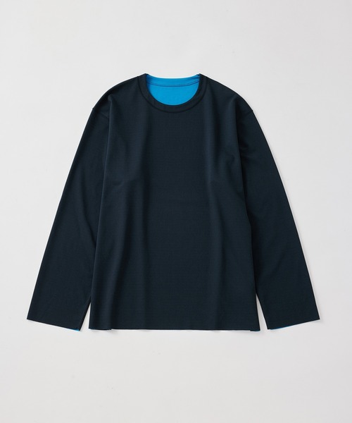 ADAM ET ROPE'(アダムエロペ)の「《定番》ハイゲージ シャンブレー リバーシブル ロングスリーブ Tシャツ / ロングシーズン着用可能 / ユニセックス(Tシャツ/カットソー・メンズ・ベージュ系その他2/ダークブラウン/ネイビー/グリーン/ブラック・L/M)」の1枚目の写真