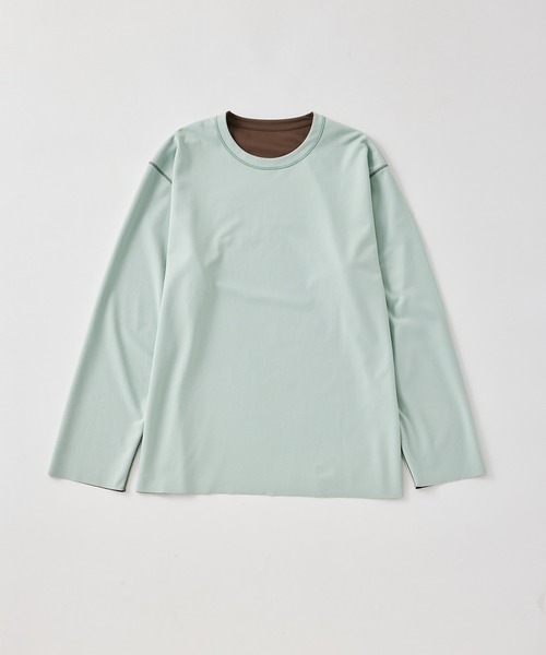 ADAM ET ROPE'(アダムエロペ)の「《定番》ハイゲージ シャンブレー リバーシブル ロングスリーブ Tシャツ / ロングシーズン着用可能 / ユニセックス(Tシャツ/カットソー・メンズ・ベージュ系その他2/ダークブラウン/ネイビー/グリーン/ブラック・L/M)」の12枚目の写真