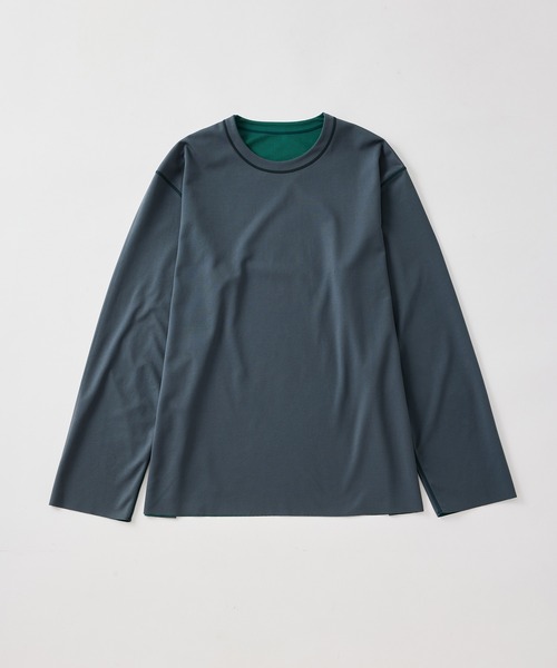 ADAM ET ROPE'(アダムエロペ)の「《定番》ハイゲージ シャンブレー リバーシブル ロングスリーブ Tシャツ / ロングシーズン着用可能 / ユニセックス(Tシャツ/カットソー・メンズ・ベージュ系その他2/ダークブラウン/ネイビー/グリーン/ブラック・L/M)」の11枚目の写真