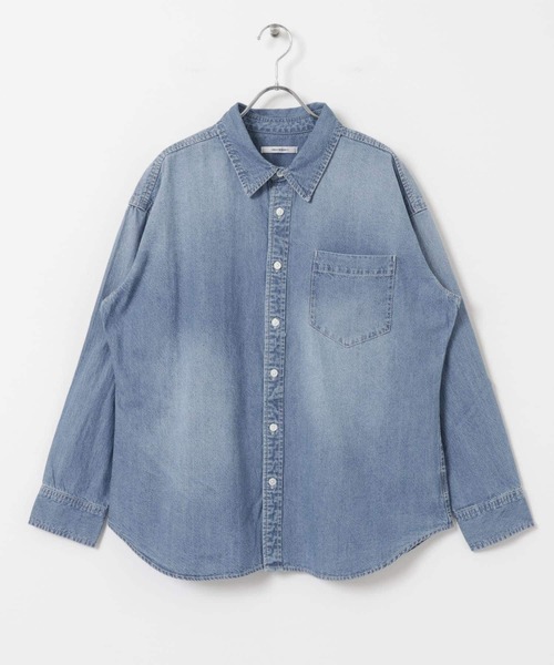 URBAN RESEARCH(アーバンリサーチ)の「ライトデニムシャツ(Tシャツ/カットソー・レディース・インディゴブルー/ライトブルー・FREE)」の2枚目の写真