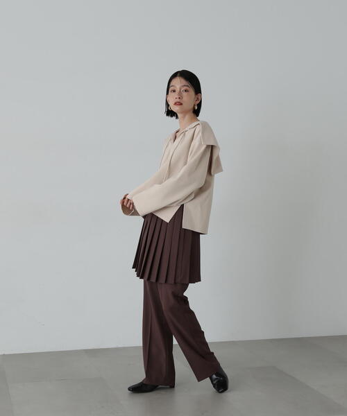 N.（N. Natural Beauty Basic）（エヌエヌナチュラルビューティーベーシック）の「◆裏毛メキシカンパーカー（パーカー・レディース・ベージュ/ネイビー・MEDIUM）」の8枚目の写真