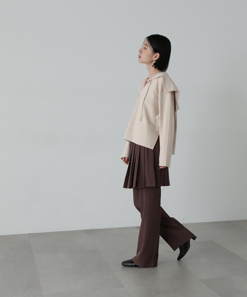 N.（N. Natural Beauty Basic）（エヌエヌナチュラルビューティーベーシック）の「◆裏毛メキシカンパーカー（パーカー・レディース・ベージュ/ネイビー・MEDIUM）」の9枚目の写真