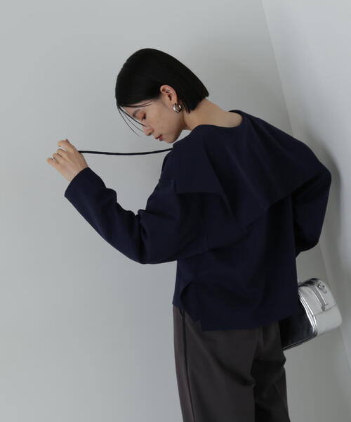 N.（N. Natural Beauty Basic）（エヌエヌナチュラルビューティーベーシック）の「◆裏毛メキシカンパーカー（パーカー・レディース・ベージュ/ネイビー・MEDIUM）」の22枚目の写真