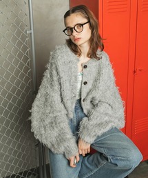 forksy. | 【forksy.】2wayクッキーシャギーニットショート丈カーディガン(カーディガン/ボレロ)