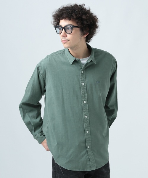 BAYFLOW（ベイフロー）の「ワンポイント刺繍レギュラー長袖シャツ（シャツ/ブラウス・メンズ・オレンジ/チャコールグレー/ホワイト/グリーン・MEDIUM/LARGE）」の3枚目の写真