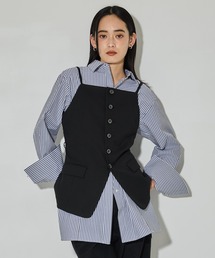 STUDIOUS | 【STUDIOUS/ステュディオス】テーラードキャミソールベスト/ジレ/セットアップ可能(ベスト)