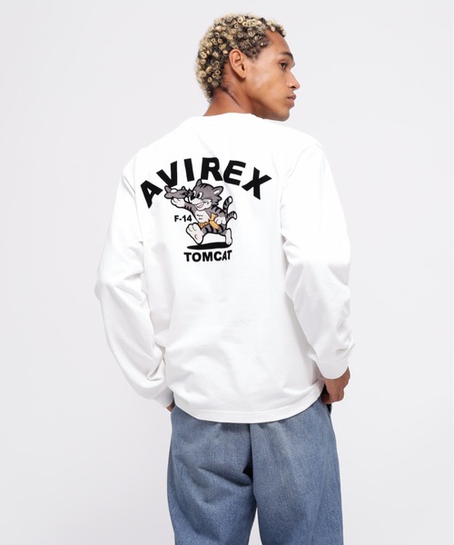 AVIREX(アヴィレックス)の「《WEB&DEPOT限定》TOMCAT LONGSLEEVE T-SHIRT / トムキャット 長袖Tシャツ / AVIREX / アヴィレックス(Tシャツ/カットソー・メンズ・マスタード/ホワイト/レンガ/ブラック・MEDIUM/LARGE/X-LARGE/XX-LARGE)」の5枚目の写真