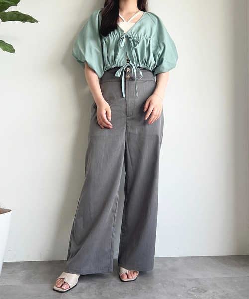 apres jour（アプレジュール）の「【apres jour mimi】2WAYウエスト折り返しパンツ【ZOZOTOWN限定アイテム】（スラックス・レディース・ベージュ/チャコールグレー・フリー/X-LARGE）」の21枚目の写真