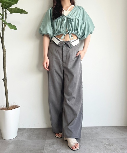 apres jour（アプレジュール）の「【apres jour mimi】2WAYウエスト折り返しパンツ【ZOZOTOWN限定アイテム】（スラックス・レディース・ベージュ/チャコールグレー・フリー/X-LARGE）」の22枚目の写真