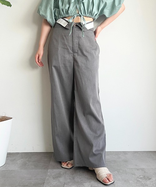 apres jour（アプレジュール）の「【apres jour mimi】2WAYウエスト折り返しパンツ【ZOZOTOWN限定アイテム】（スラックス・レディース・ベージュ/チャコールグレー・フリー/X-LARGE）」の16枚目の写真