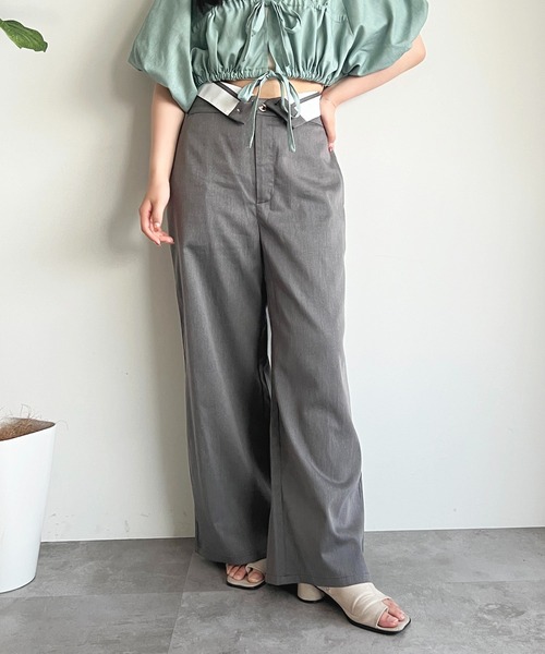 apres jour（アプレジュール）の「【apres jour mimi】2WAYウエスト折り返しパンツ【ZOZOTOWN限定アイテム】（スラックス・レディース・ベージュ/チャコールグレー・フリー/X-LARGE）」の17枚目の写真