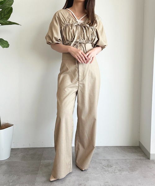 apres jour（アプレジュール）の「【apres jour mimi】2WAYウエスト折り返しパンツ【ZOZOTOWN限定アイテム】（スラックス・レディース・ベージュ/チャコールグレー・フリー/X-LARGE）」の13枚目の写真