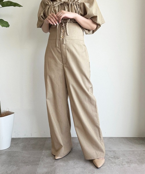 apres jour（アプレジュール）の「【apres jour mimi】2WAYウエスト折り返しパンツ【ZOZOTOWN限定アイテム】（スラックス・レディース・ベージュ/チャコールグレー・フリー/X-LARGE）」の8枚目の写真