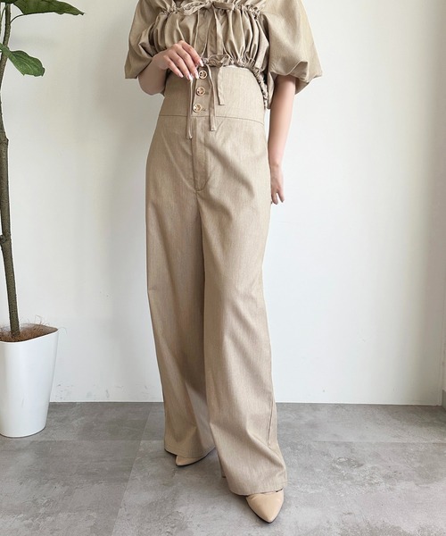 apres jour（アプレジュール）の「【apres jour mimi】2WAYウエスト折り返しパンツ【ZOZOTOWN限定アイテム】（スラックス・レディース・ベージュ/チャコールグレー・フリー/X-LARGE）」の9枚目の写真