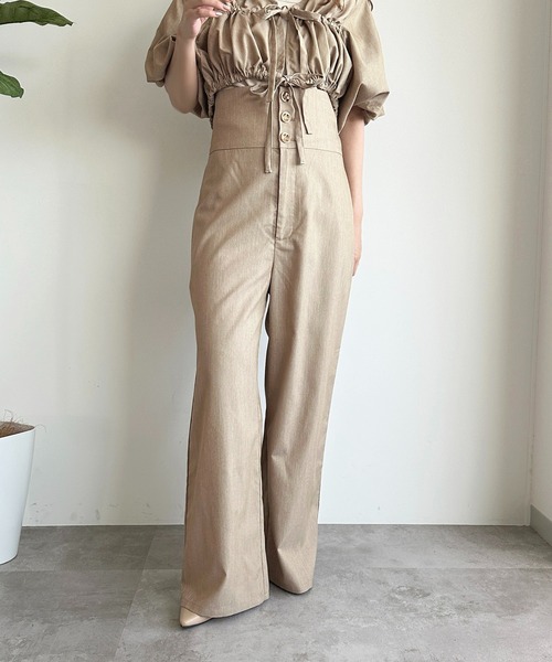 apres jour（アプレジュール）の「【apres jour mimi】2WAYウエスト折り返しパンツ【ZOZOTOWN限定アイテム】（スラックス・レディース・ベージュ/チャコールグレー・フリー/X-LARGE）」の10枚目の写真