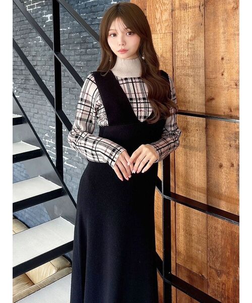 RESEXXY（リゼクシー）の「コルセットフレアニットジャンスカ（ジャンパースカート・レディース・ピンク/ブラック/アイボリー・FREE）」の19枚目の写真