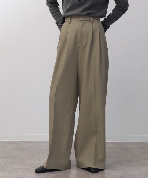 NOGLE（ノグル）の「【NOGLE/ノグル】ヘビーウェイトワイドツータックスラックス（スラックス・レディース・グレー/ホワイト/ダークブラウン/グレイッシュベージュ/ブラック/ベージュ・M/S）」の5枚目の写真